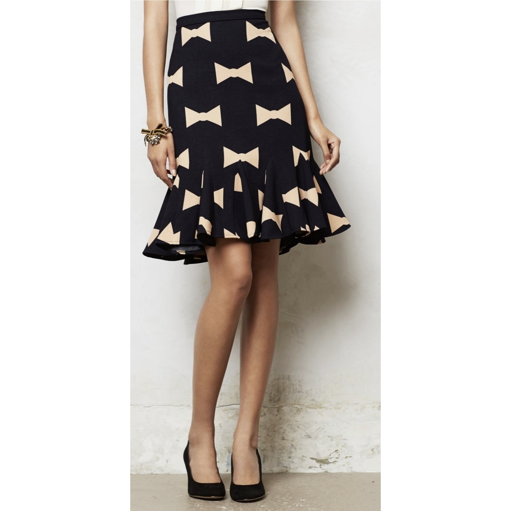 Anthropologie Bowtie Pencil Skirt